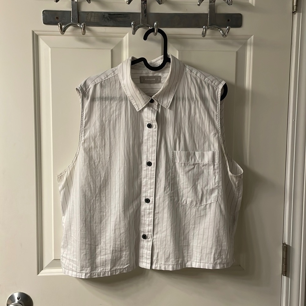 Everlane cropped sleeveless button down size 12